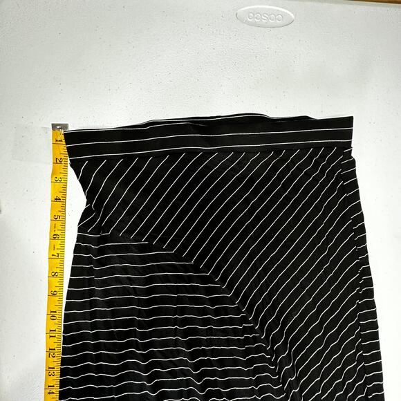 MANGO - Woman's Black & White Slit Hem Striped Skirt Size Small - Picture 3 of 8